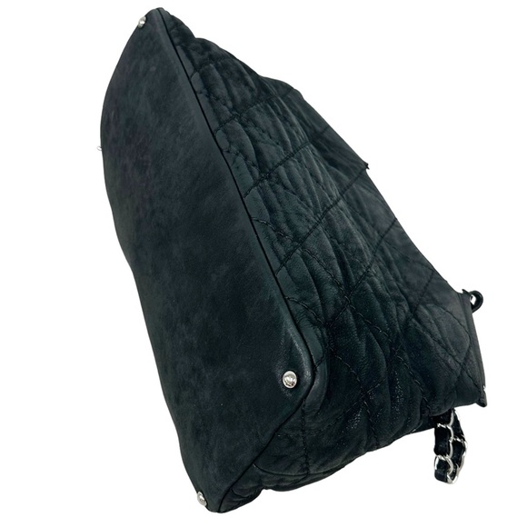 Chanel Matelasse Quilted Black Shimmer Leather Chain Shoulder Tote Bag - Picture 11 of 16